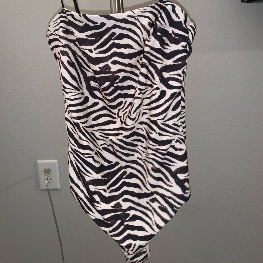 H&M zebra print swimsuit